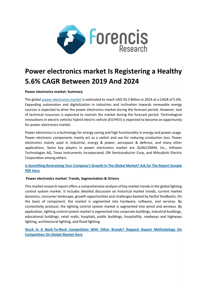 power electronics market is registering a healthy