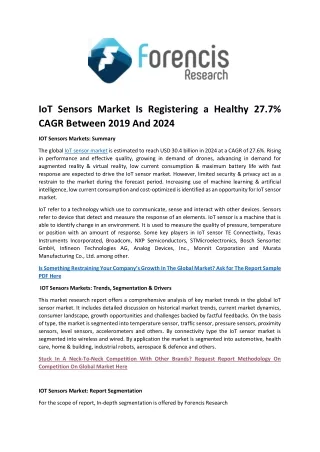 iot sensors market is registering a healthy