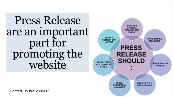 press release are an important part for promoting the website