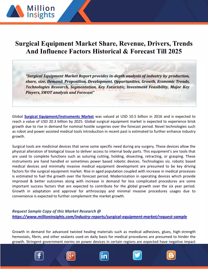 surgical equipment market share revenue drivers