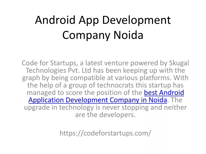 android app development company noida