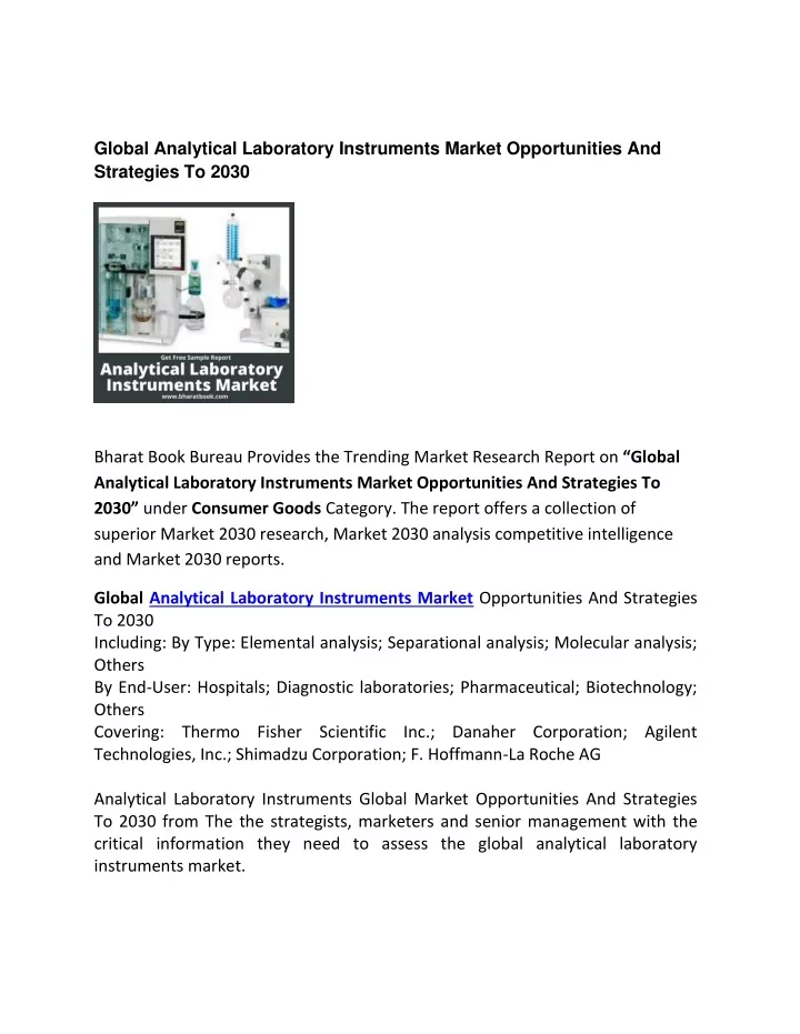 global analytical laboratory instruments market