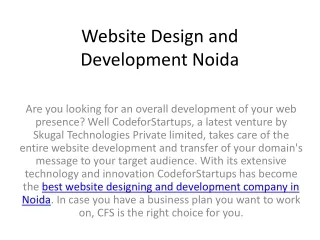 Website Design and Development Noida