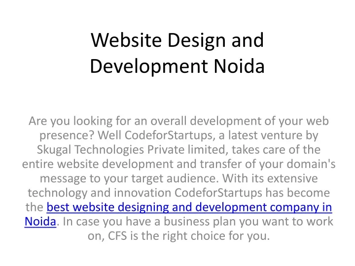 website design and development noida