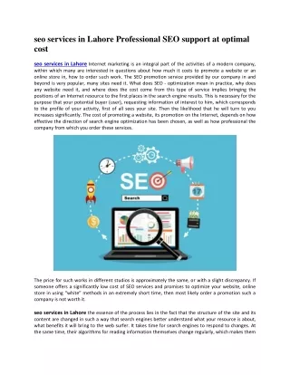 seo services in lahore professional seo support