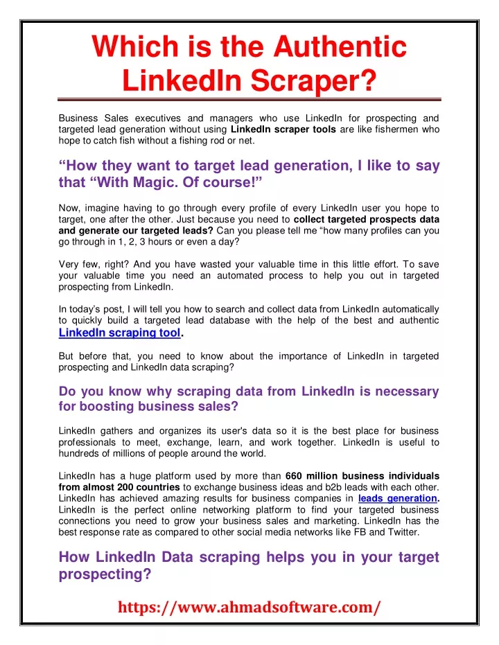 which is the authentic linkedin scraper