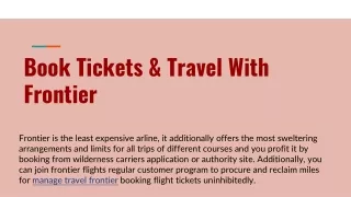 Book tickets & travel with frontier