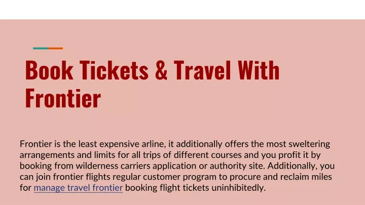 book tickets travel with frontier
