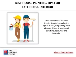Interior and Exterior House Painting Tips - Nippon Paint Malaysia