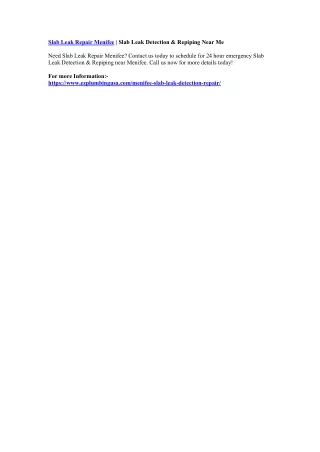 slab leak repair menifee slab leak detection