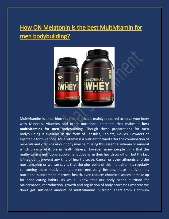 multivitamins is a nutrition supplement that