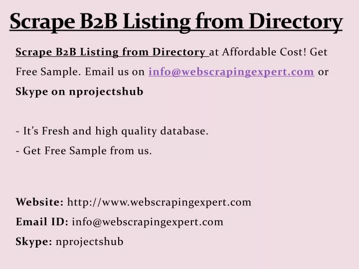 scrape b2b listing from directory