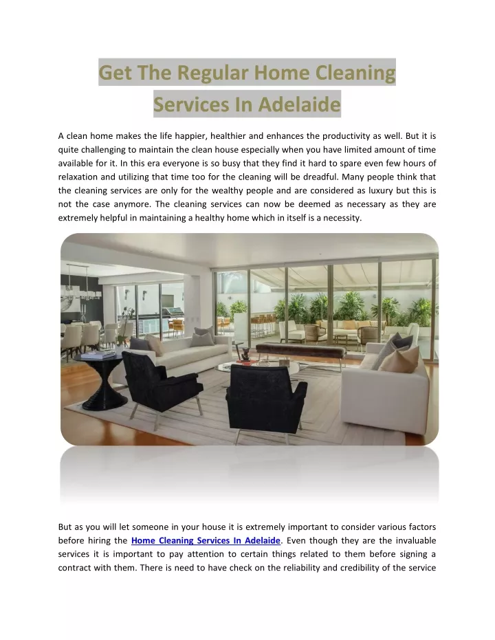 get the regular home cleaning services in adelaide