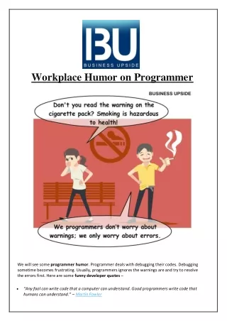 workplace humor on programmer