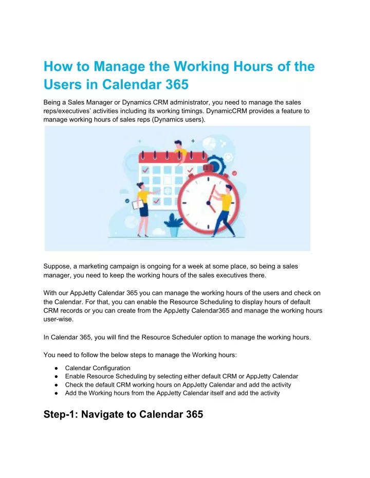 how to manage the working hours of the users