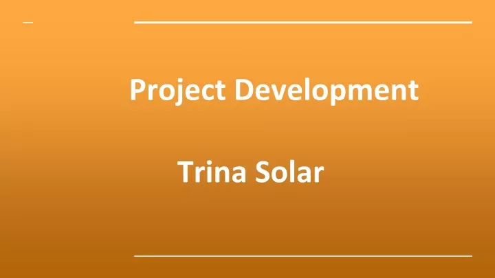 project development