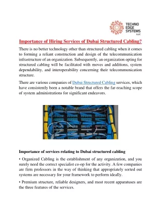 importance of hiring services of dubai structured