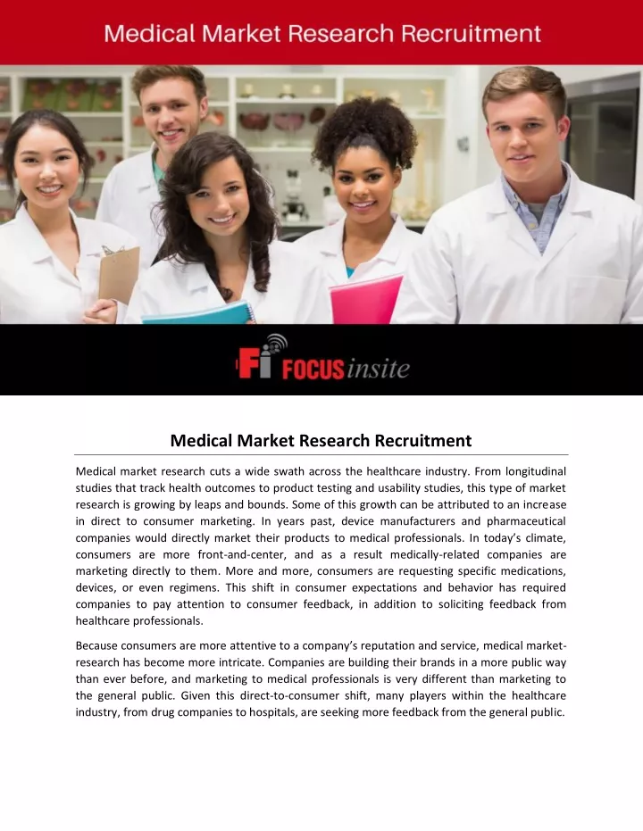 medical market research recruitment