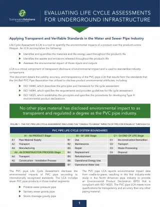 evaluating life cycle assessments for underground