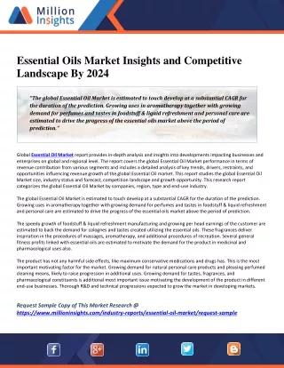 essential oils market insights and competitive