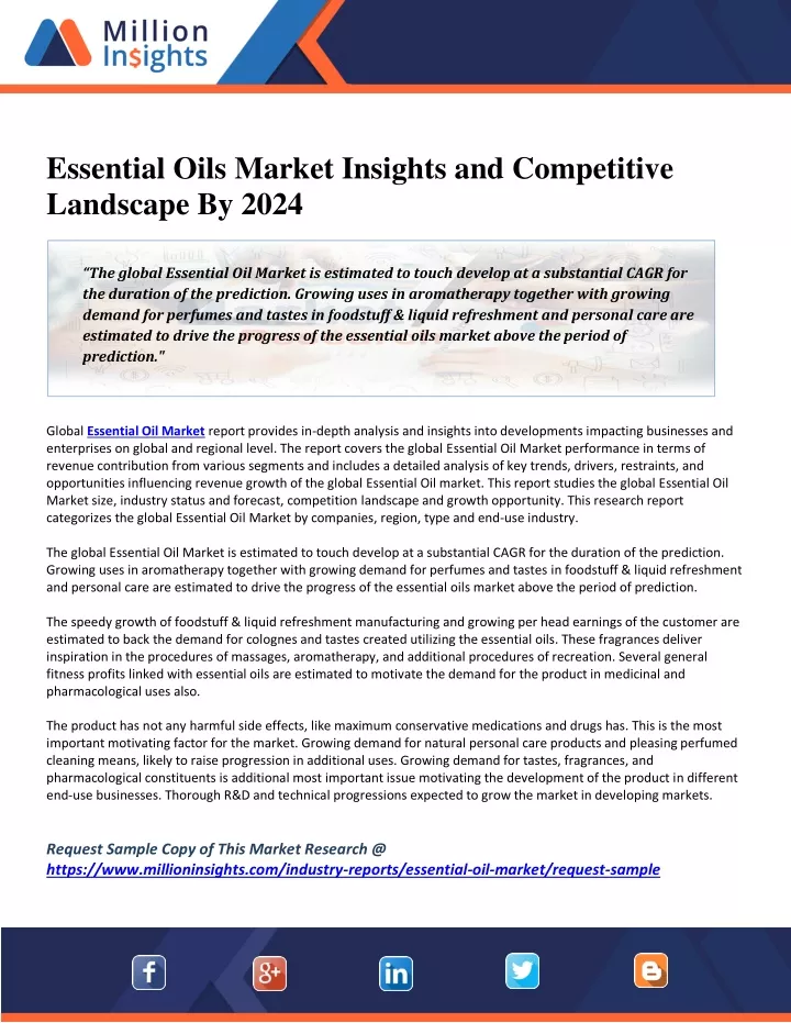 essential oils market insights and competitive