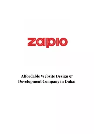 Affordable Website Design & Development Company in dubai