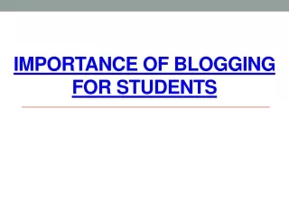importance of blogging for students