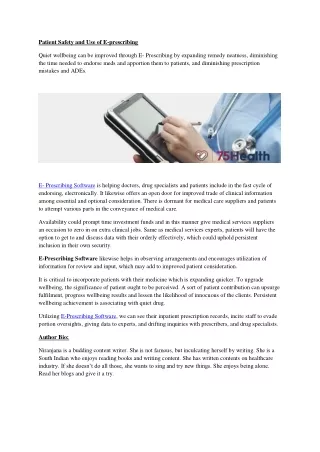 patient safety and use of e prescribing