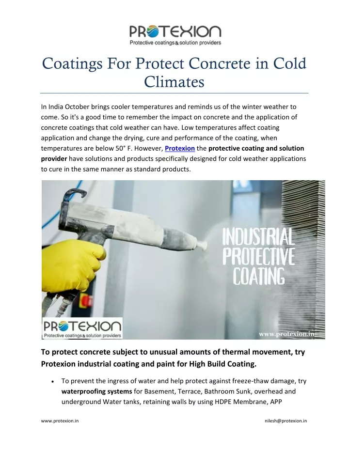 coatings for protect concrete in cold climates