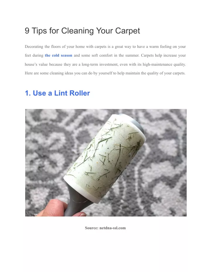 9 tips for cleaning your carpet
