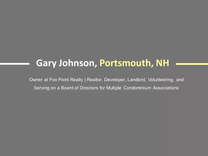 gary johnson portsmouth nh