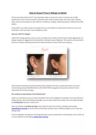how to know if you re allergic to nickel