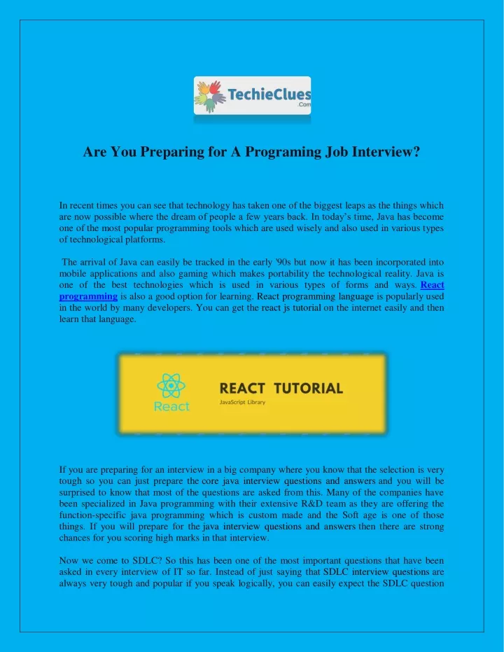 are you preparing for a programing job interview