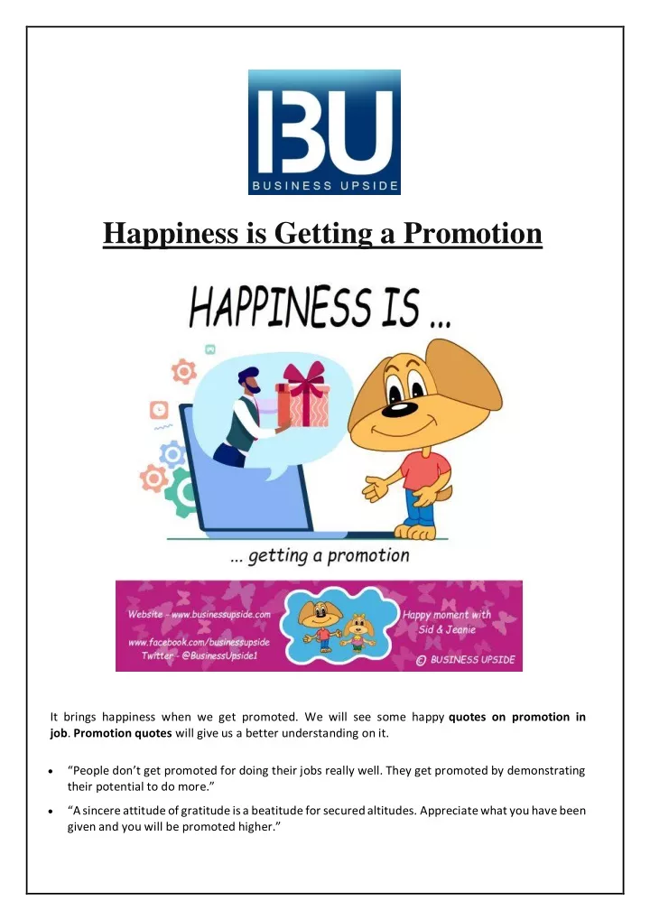 happiness is getting a promotion