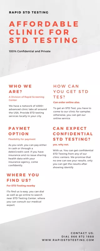 100% Confidential and Private- Get Same Day STD Testing Results