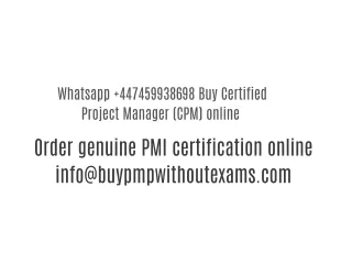Whatsapp  447459938698 Buy Certified Project Manager (CPM) online