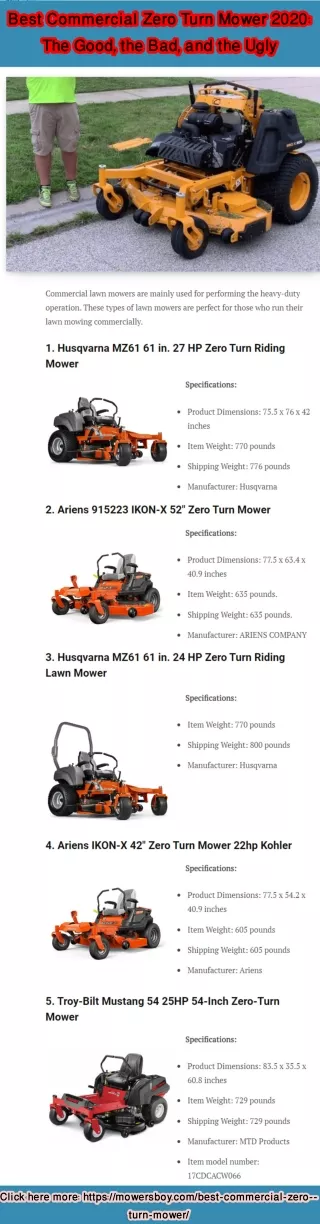 Best Commercial Zero Turn Mower 2020: The Good, the Bad, and the Ugly