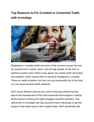 top reasons to fix crooked or contorted teeth