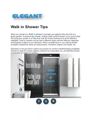 walk in shower tips
