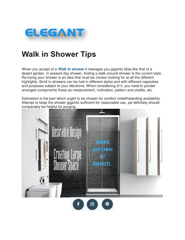 walk in shower tips