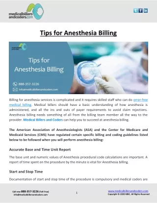 PPT - Tips For Anesthesia Billing PowerPoint Presentation, Free ...