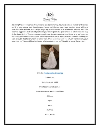 Best Wedding Dress Shop | BoomingModa.com.au