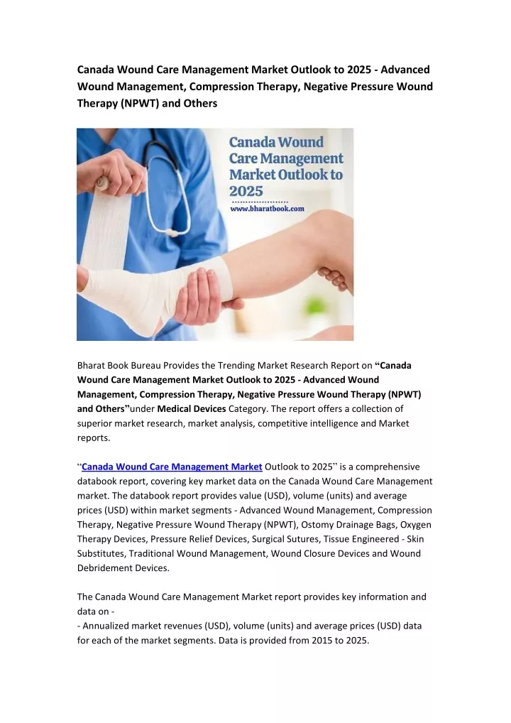 canada wound care management market outlook