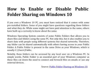 How to Enable or Disable Public Folder Sharing on Windows 10