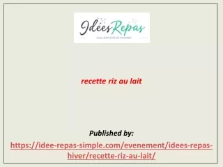 recette riz au lait