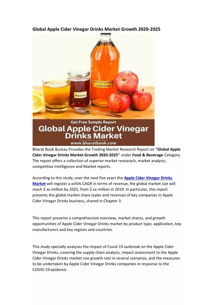 global apple cider vinegar drinks market growth