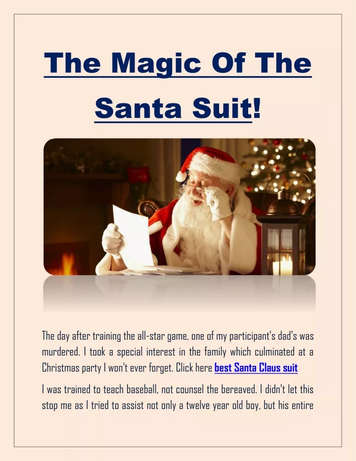 the magic of the santa suit
