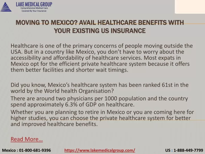 moving to mexico avail healthcare benefits with your existing us insurance