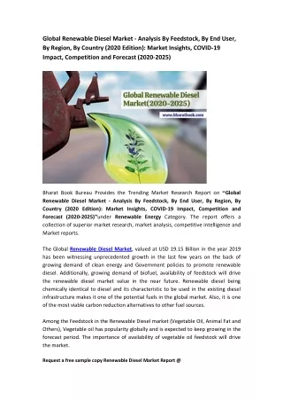 global renewable diesel market analysis