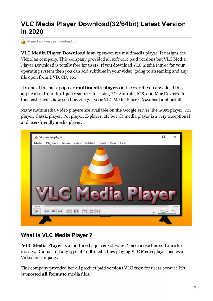 vlc media player download 32 64bit latest version